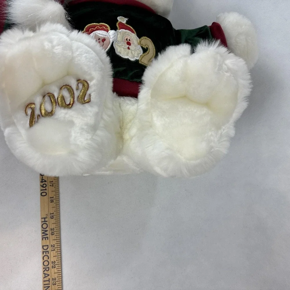 Dan Dee Collectors Choice 2002 Christmas Teddy Bear White Plush Green‎ Sweater